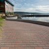 Waterfront boardwalk area featuring Shaw Brick's Classic OldStone product